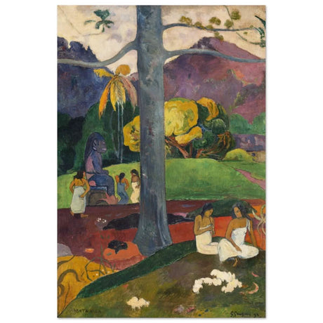 Mata Mua (Once Upon a Time) (1892) by Paul Gauguin | Vintage wall art print - Wood Prints - 60x90 cm / 24x36″ - 