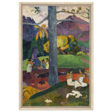 Mata Mua (Once Upon a Time) (1892) by Paul Gauguin | Vintage wall art print - Framed Canvas - 50x75 cm / 20x30″ - Wood frame