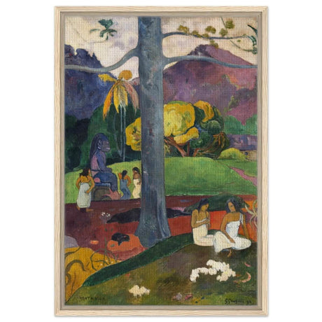 Mata Mua (Once Upon a Time) (1892) by Paul Gauguin | Vintage wall art print - Framed Canvas - 50x75 cm / 20x30″ - Wood frame