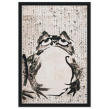 Matsumoto Hoji Art | Japanese Frog Wall Art print - Framed Canvas - 50x75 cm / 20x30″ - Black frame