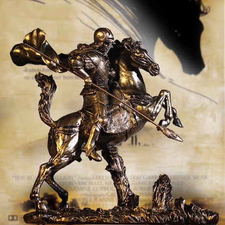 Medieval Warrior Resin Sculpture – Knight, Viking & God of War Armor Statues - Viking Rider - 