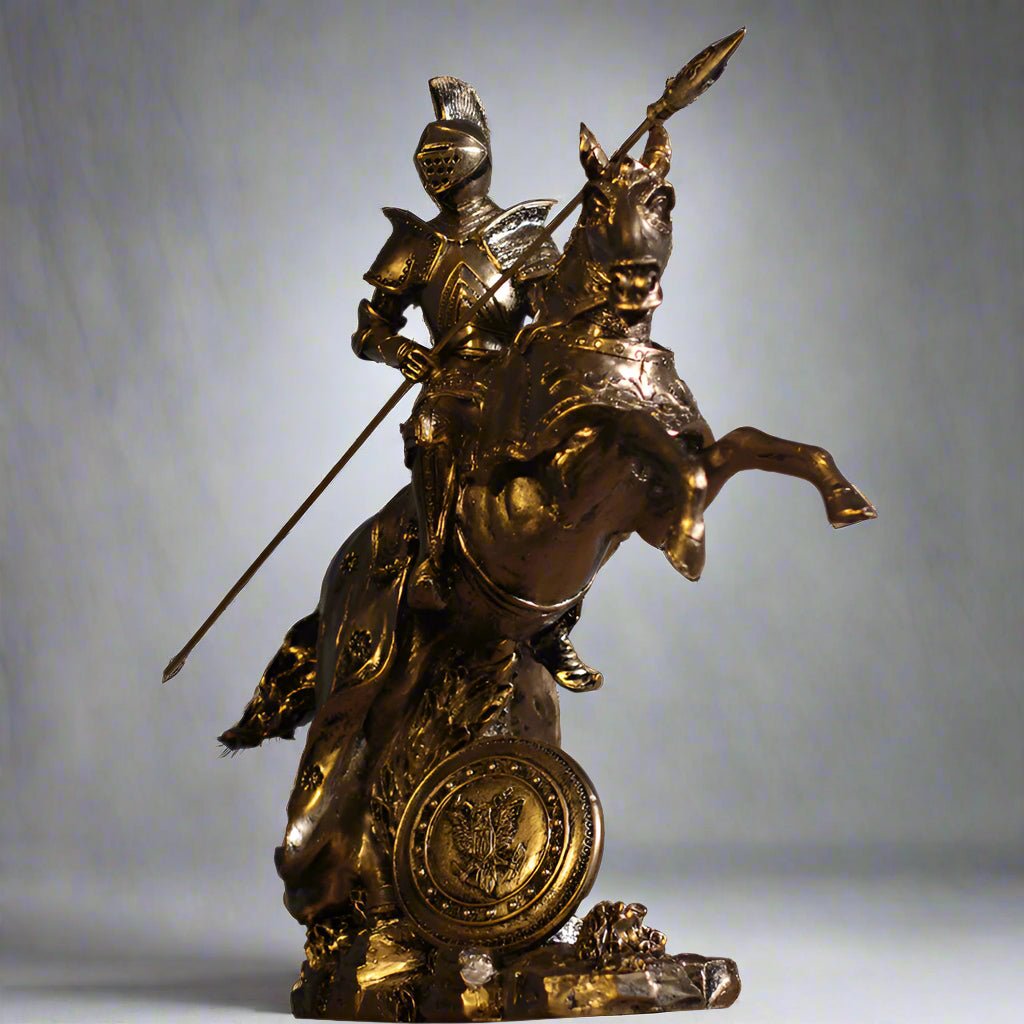 Medieval Warrior Resin Sculpture – Knight, Viking & God of War Armor Statues - Knight of Valor - 