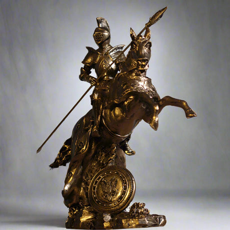 Medieval Warrior Resin Sculpture – Knight, Viking & God of War Armor Statues - Knight of Valor - 