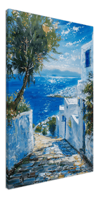 Mediterranean Bliss | Modern Impressionistic art print | Mediterranean Landscape art - Canvas - 30x45 cm / 12x18″ - 