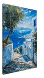 Mediterranean Bliss | Modern Impressionistic art print | Mediterranean Landscape art - Canvas - 30x45 cm / 12x18″ - 