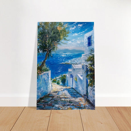 Mediterranean Bliss | Modern Impressionistic art print | Mediterranean Landscape art - Brushed Aluminum Print - 30x45 cm / 12x18″ - 