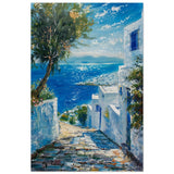 Mediterranean Bliss | Modern Impressionistic art print | Mediterranean Landscape art - Wood Prints - 30x45 cm / 12x18″ - 