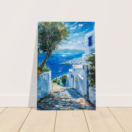 Mediterranean Bliss | Modern Impressionistic art print | Mediterranean Landscape art - Aluminum Print - 30x45 cm / 12x18″ - 