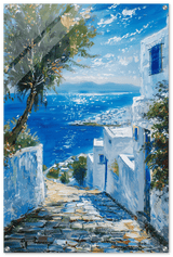 Mediterranean Bliss | Modern Impressionistic art print | Mediterranean Landscape art - Acrylic Print - 30x45 cm / 12x18″ - 