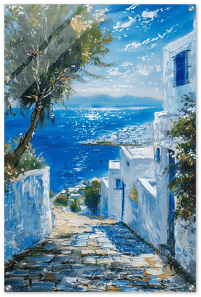 Mediterranean Bliss | Modern Impressionistic art print | Mediterranean Landscape art - Acrylic Print - 30x45 cm / 12x18″ - 