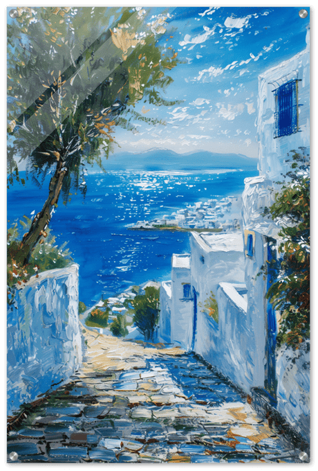 Mediterranean Bliss | Modern Impressionistic art print | Mediterranean Landscape art - Acrylic Print - 30x45 cm / 12x18″ - 