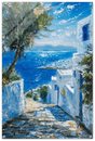 Mediterranean Bliss | Modern Impressionistic art print | Mediterranean Landscape art - Acrylic Print - 30x45 cm / 12x18″ - 