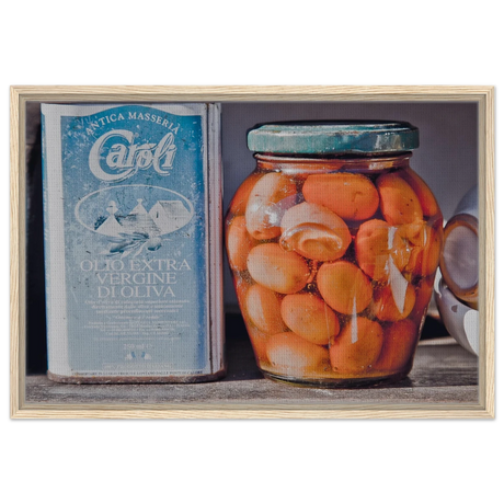 Mediterranean Essence | A Taste of Tradition | Italian Kitchen - 50x75 cm / 20x30″ - Framed Canvas - Wood frame