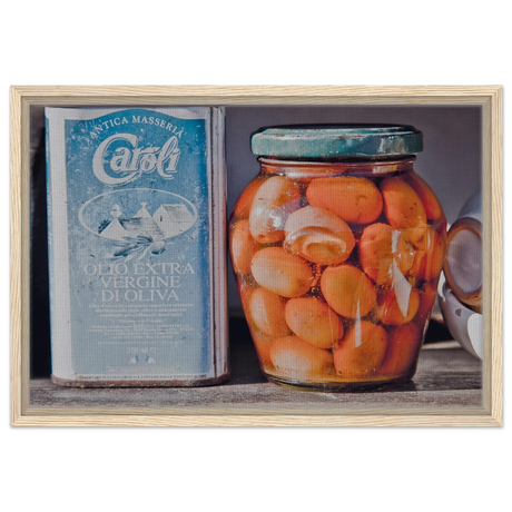 Mediterranean Essence | A Taste of Tradition | Italian Kitchen - 40x60 cm / 16x24″ - Framed Canvas - Wood frame