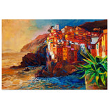 Mediterranean Glow: The Cliffside Hues | Wall art print | Post - Impressionism - Wood Prints - 60x90 cm / 24x36″ - 