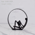 Metal Circle Reading Sculpture – Modern Minimalist Décor - Black - 