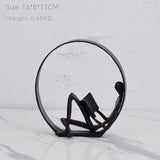 Metal Circle Reading Sculpture – Modern Minimalist Décor - Black - 