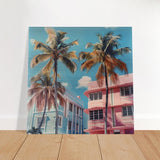 Miami Modernist Charm | Modern Urban Tropical Art - Brushed Aluminum Print - 60x60 cm / 24x24″ - 