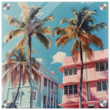 Miami Modernist Charm | Modern Urban Tropical Art - Acrylic Print - 30x30 cm / 12x12″ - 