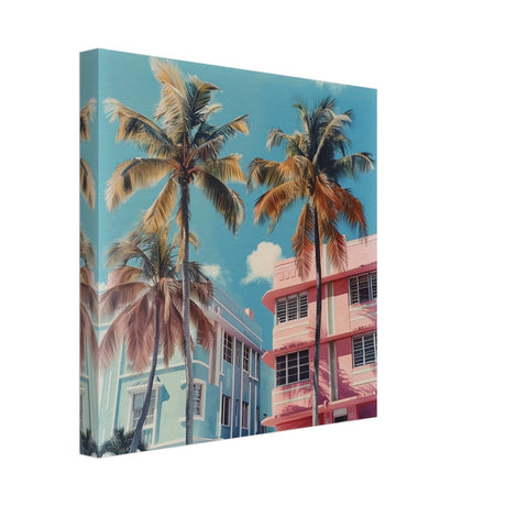Miami Modernist Charm | Modern Urban Tropical Art - Canvas - 30x30 cm / 12x12″ - 