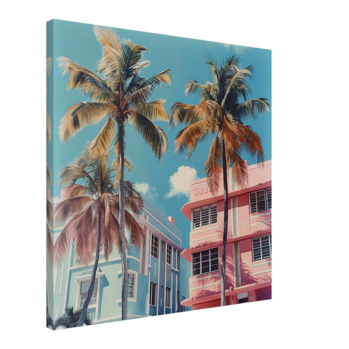 Miami Modernist Charm | Modern Urban Tropical Art - Canvas - 60x60 cm / 24x24″ - 