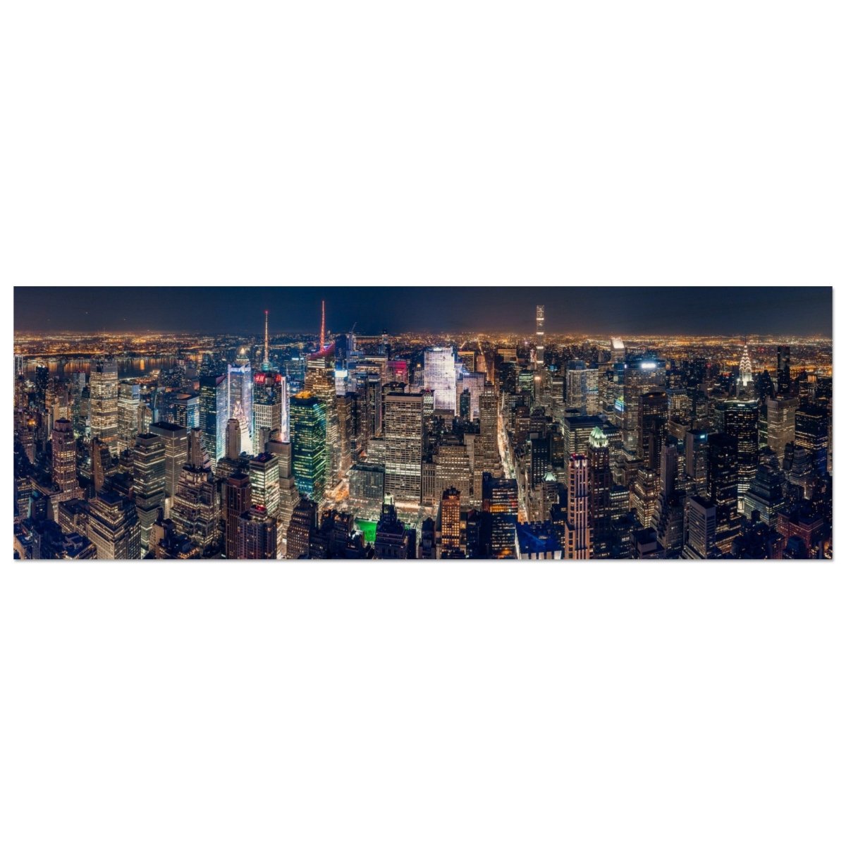 Midtown Marvels - New York City Skyline | Panoramic 30x90 cm/ 12x36″ - Wood Prints - 