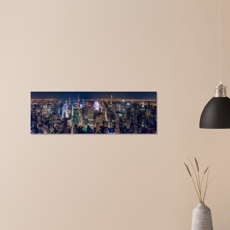 Midtown Marvels - New York City Skyline | Panoramic 30x90 cm/ 12x36″ - Brushed Aluminum Print - 