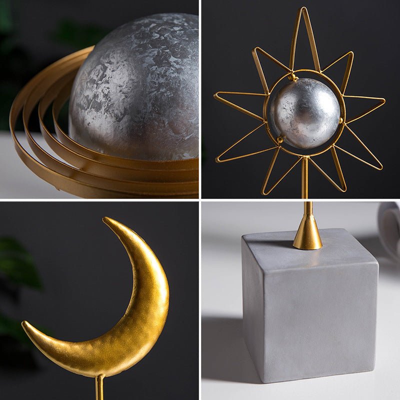 Milky Way Galaxy Resin Ornaments – Nordic Abstract Space Décor - Moon - 