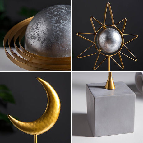 Milky Way Galaxy Resin Ornaments – Nordic Abstract Space Décor - Moon - 