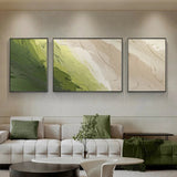 Minimalist Abstract Floated Framed Canvas Print – Trio Set for Grand & Luxurious Living Spaces (Copy) - 60x40 - 60x90 - 60x40 CM (16x24" - 24x36" - 16x24") - Sky Blue - Floating Black Frame - 