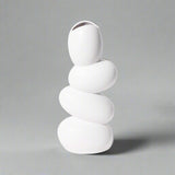 Minimalist Ceramic Pebble Vase – Modern Art Sculpture for Home Décor - Milk white - 