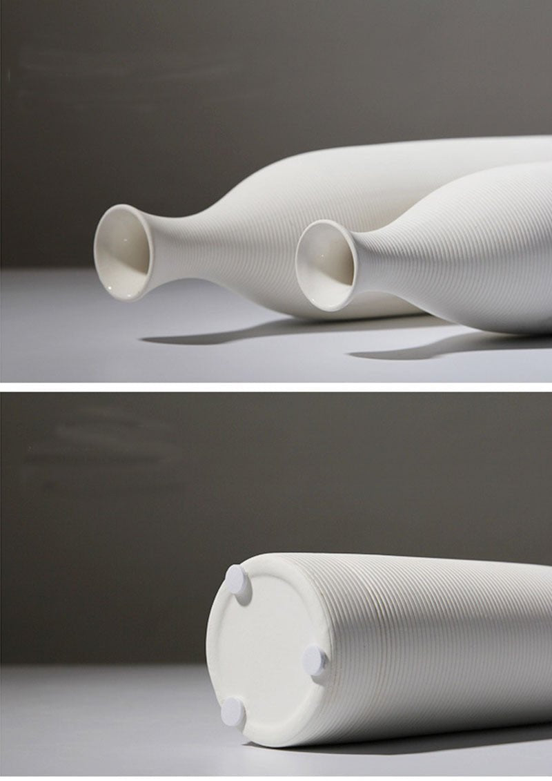 Minimalist Ceramic Vase Collection – Modern White Home Décor Ornaments - HP101 - 