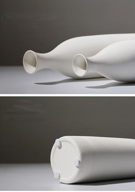 Minimalist Ceramic Vase Collection – Modern White Home Décor Ornaments - HP101 - 