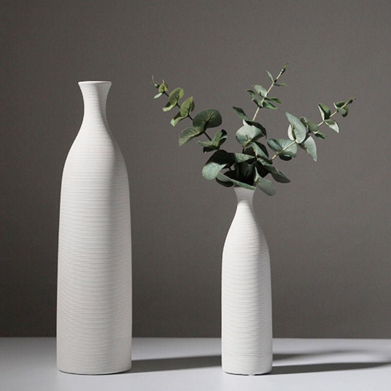 Minimalist Ceramic Vase Collection – Modern White Home Décor Ornaments - HP101 - 