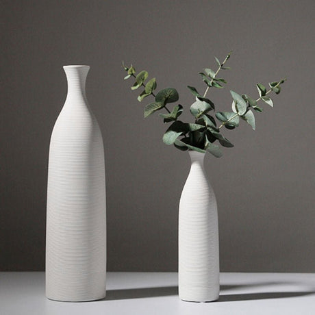 Minimalist Ceramic Vase Collection – Modern White Home Décor Ornaments - HP101 - 