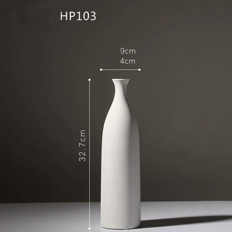 Minimalist Ceramic Vase Collection – Modern White Home Décor Ornaments - HP103 - 