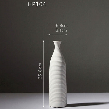Minimalist Ceramic Vase Collection – Modern White Home Décor Ornaments - HP104 - 