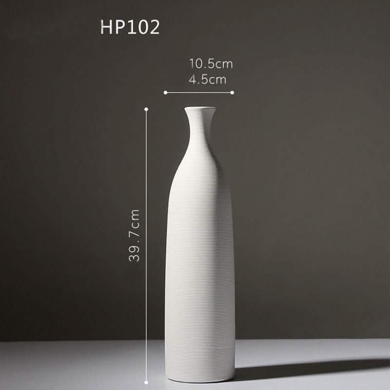 Minimalist Ceramic Vase Collection – Modern White Home Décor Ornaments - HP102 - 