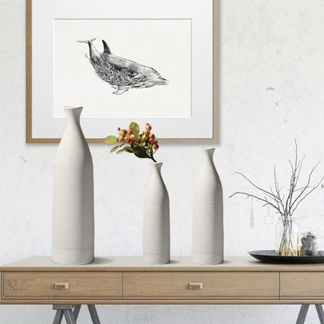 Minimalist Ceramic Vase Collection – Modern White Home Décor Ornaments - HP101 - 
