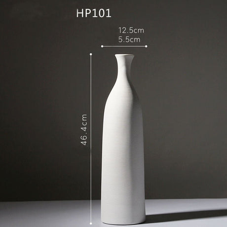 Minimalist Ceramic Vase Collection – Modern White Home Décor Ornaments - HP101 - 