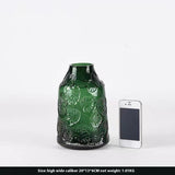 Minimalist Glass Vase – Transparent Green & Coffee Brown Decorative Ornaments - Green Medium - 