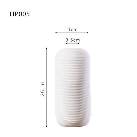 Minimalist White Ceramic Vase Set – Modern Decorative Vases for Home & Office - Medium - 