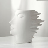 Modern Abstract Silhouette Sculpture – Resin Head Bust for Artistic Interiors - Small White - 