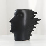 Modern Abstract Silhouette Sculpture – Resin Head Bust for Artistic Interiors - Small Black - 
