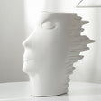 Modern Abstract Silhouette Sculpture – Resin Head Bust for Artistic Interiors - Large White - 
