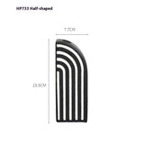 Modern Black and White Striped Ceramic Vase – Geometric Decorative Flower Vase - Half Arch Stripe Vase - 