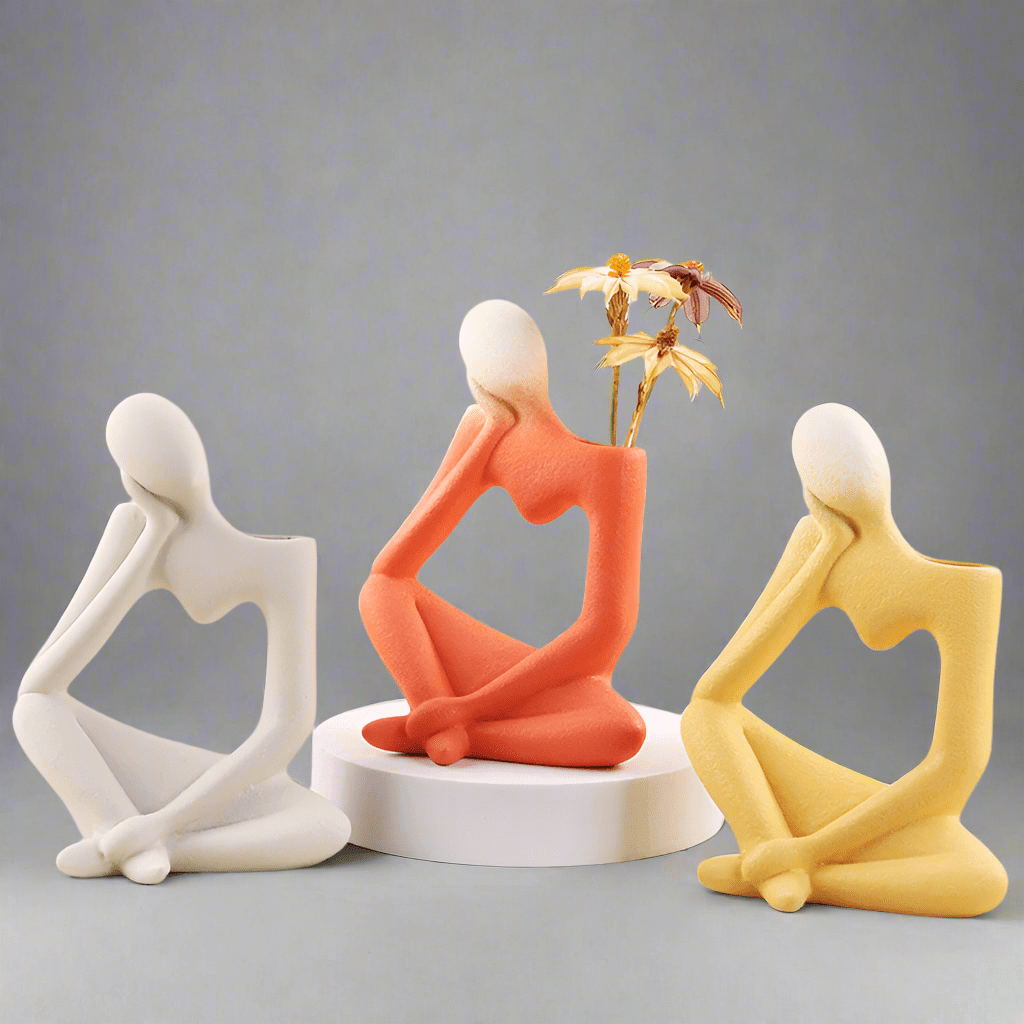Modern Bohemian Ceramic Vase Collection – Artistic Matte Glaze Home Décor - A - 