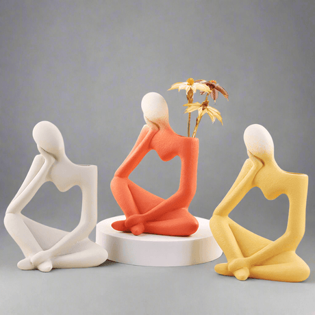 Modern Bohemian Ceramic Vase Collection – Artistic Matte Glaze Home Décor - A - 