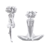 Modern Character Resin Sculptures – Minimalist Beauty Ornaments (Cross - Legged & One - Leg Pose) - A - 