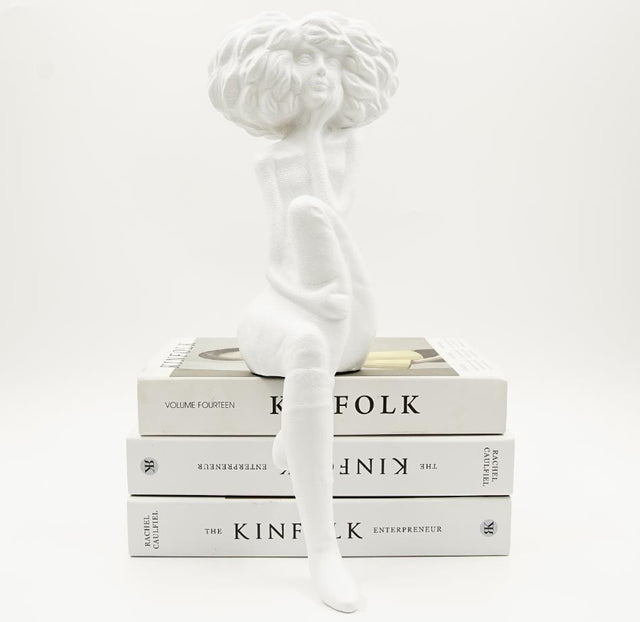 Modern Character Resin Sculptures – Minimalist Beauty Ornaments (Cross - Legged & One - Leg Pose) - A - 